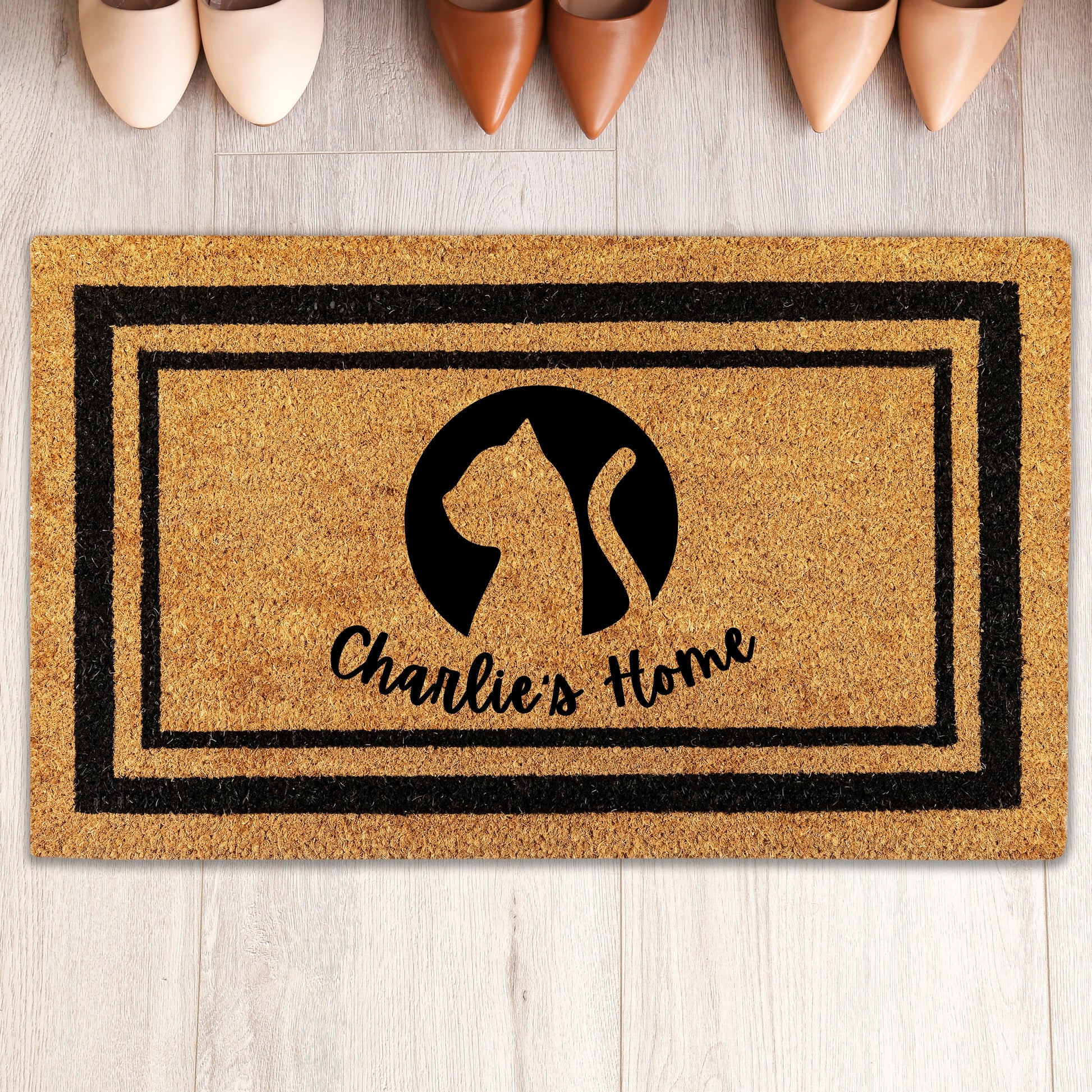 Custom Cat Double Door Mat Personalized Doormat Cat Name Entrance Non Slip Door Mat Outdoor Rug Cat Loss Animal House Warming Birthday Gift