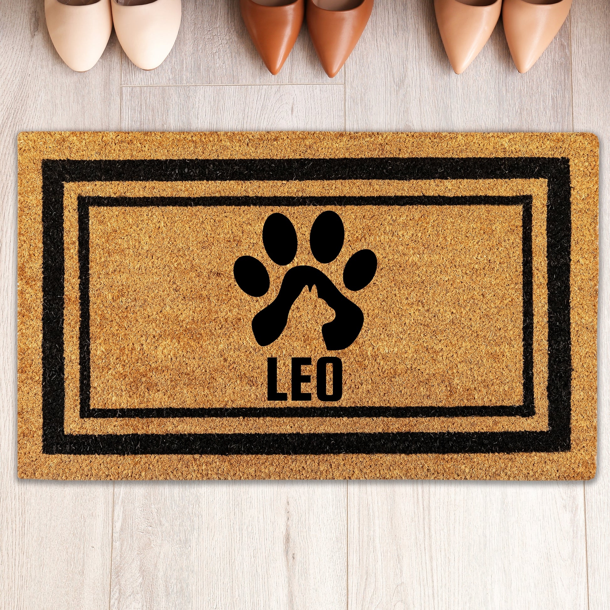 Custom Cat Double Door Mat Personalized Doormat Cat Name Entrance Non Slip Door Mat Outdoor Rug Cat Loss Animal House Warming Birthday Gift