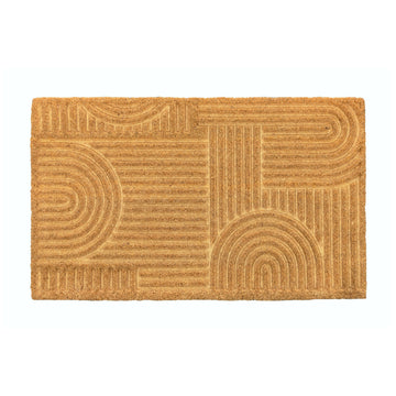 Embossed Door Mat Natural Coco Coir Non-Slip Doormat for Home Entryway Entrance, Indoor Outdoor Front Door, Outside Porch