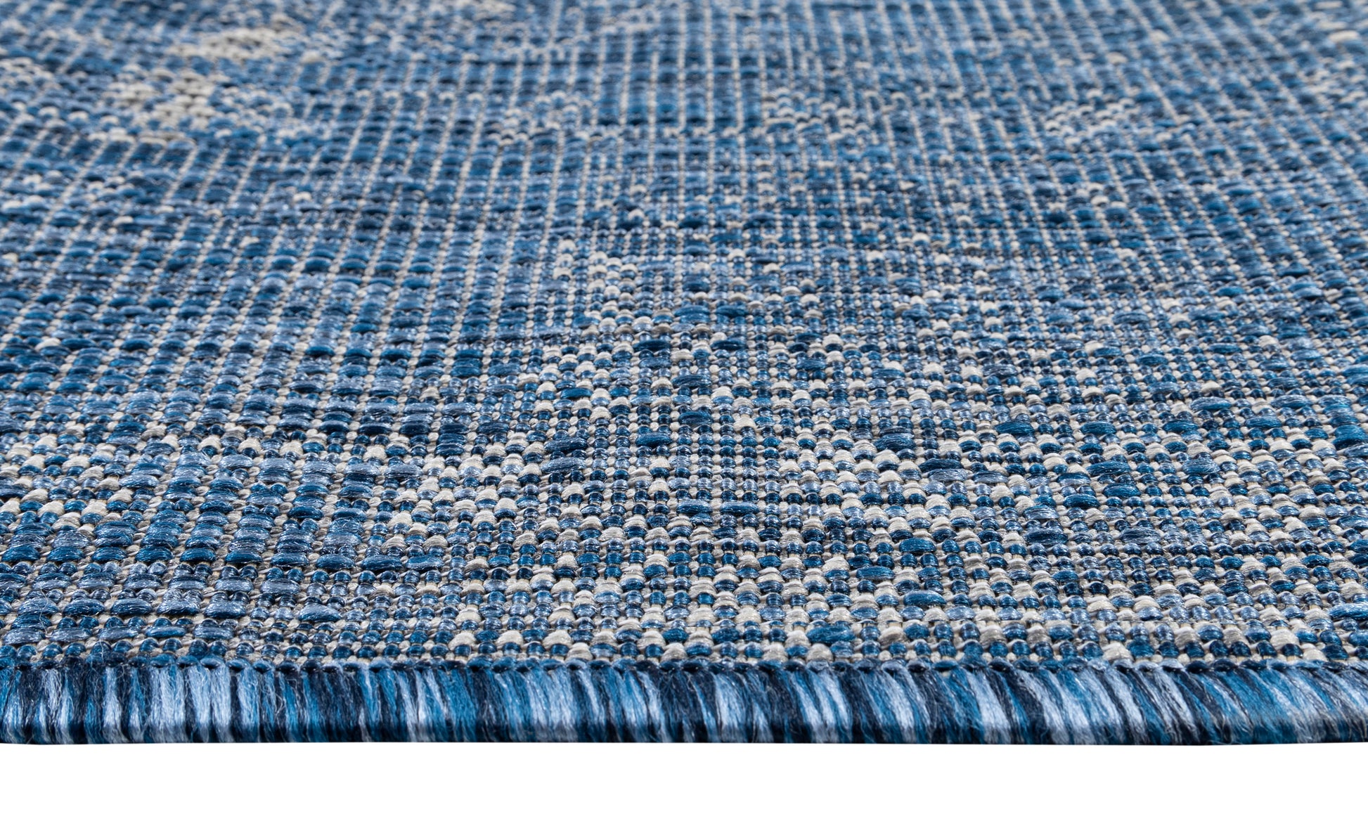 Revere Transitional Navy Blue Azure Distressed Indoor/Outdoor Rug