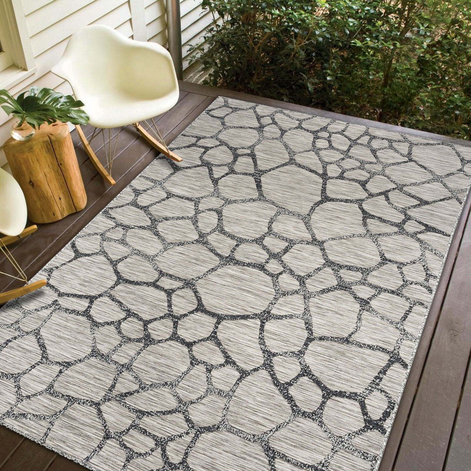 Easy Rugs Mesh Modern Grey Light Grey Indoor Outdoor Rug