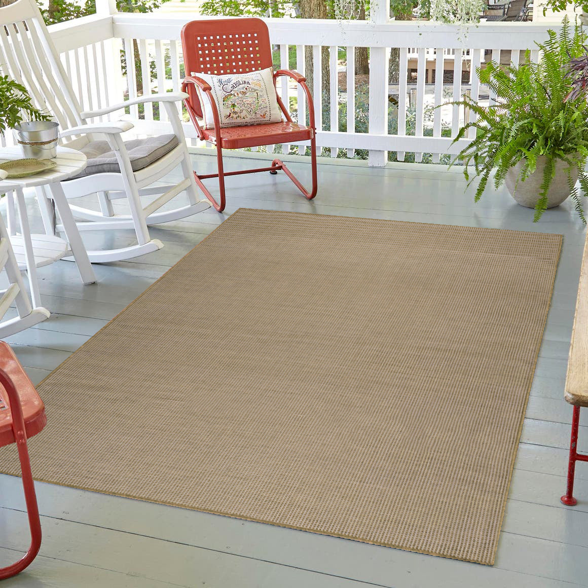 Quick Dry Solid Khaki Green Indoor Outdoor Area Rug