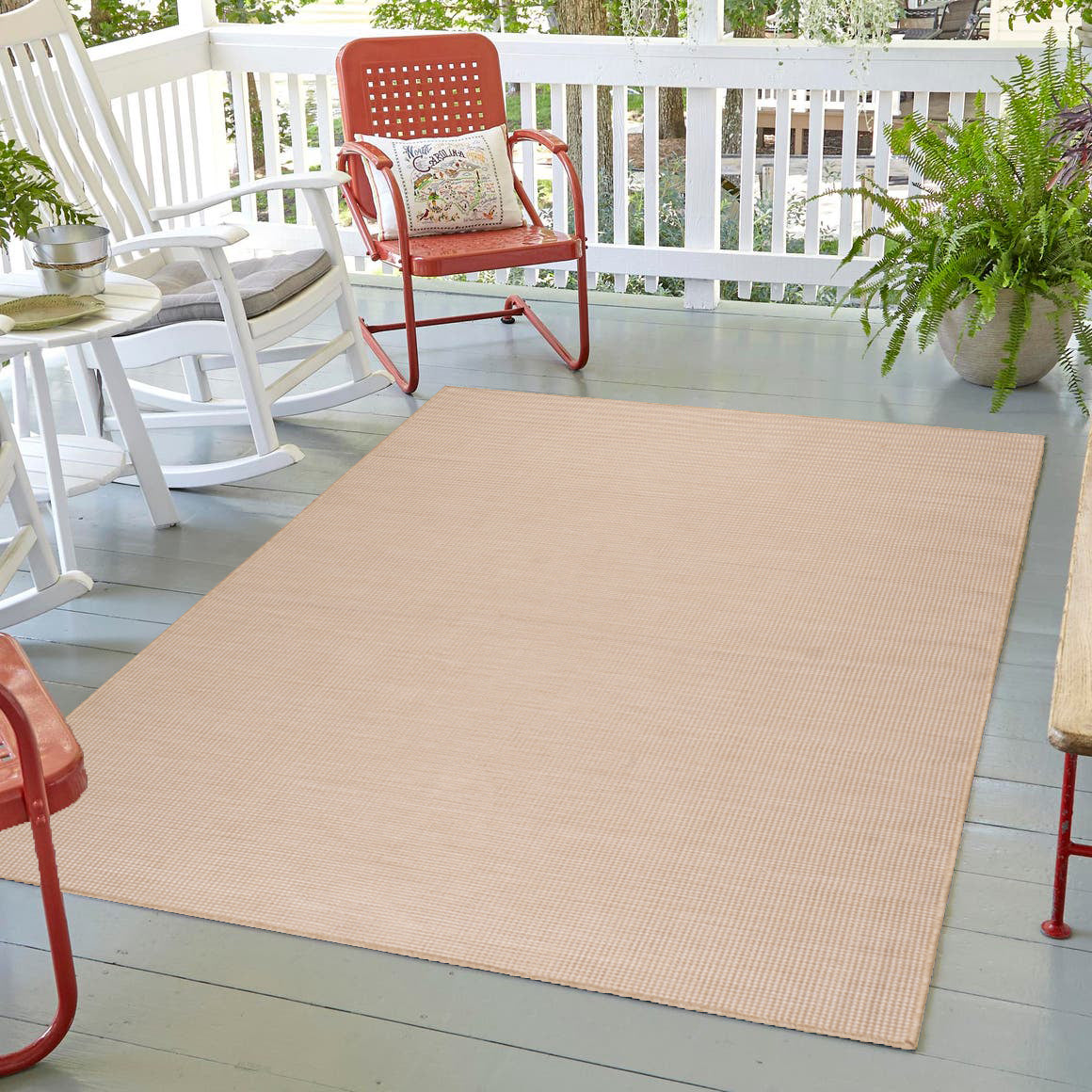 Quick Dry Solid Natural Beige Indoor/Outdoor Rug