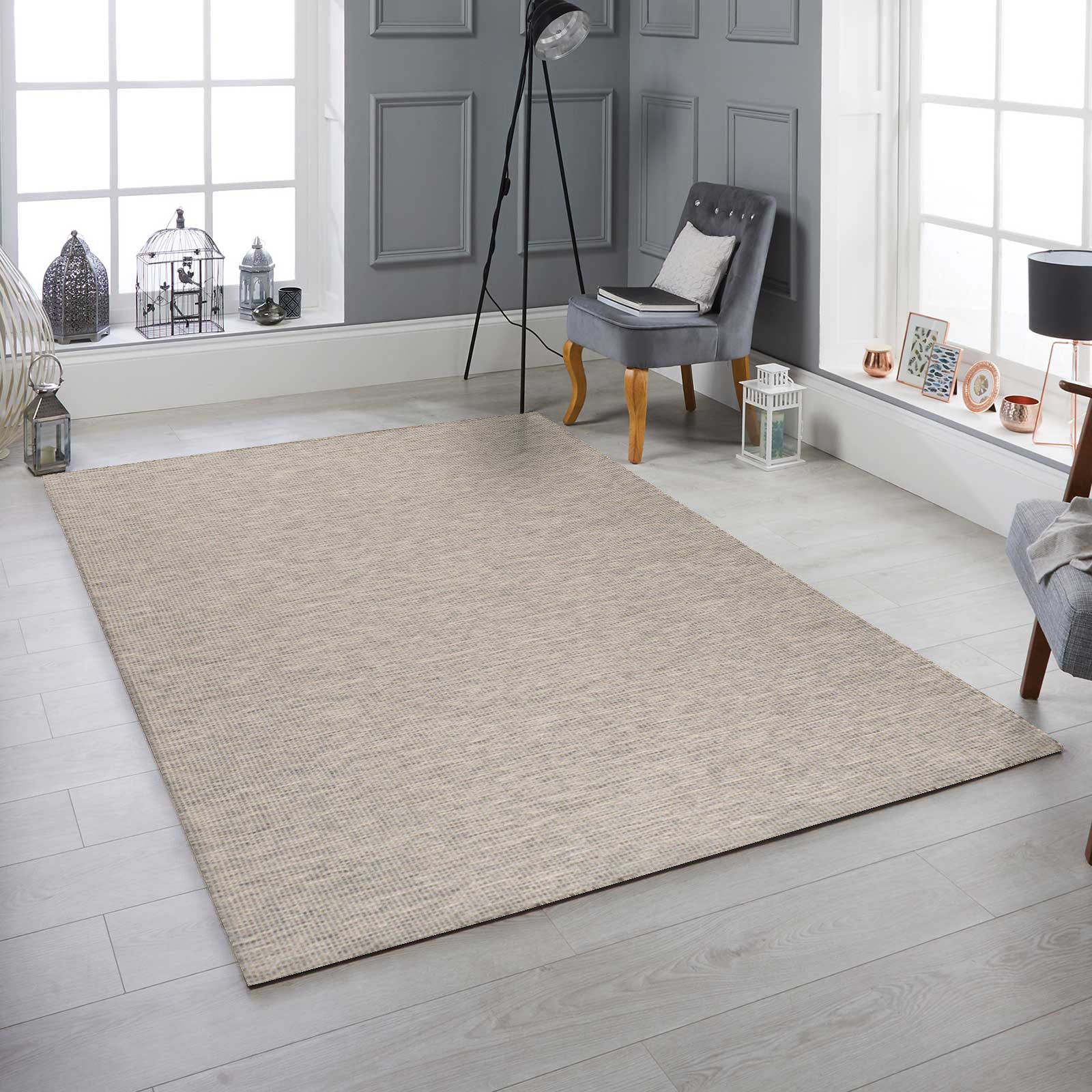 Quick Dry Solid Grey Indoor/Outdoor Rug
