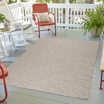 Suave Quick Dry Solid Grey Brown Indoor/Outdoor Rug