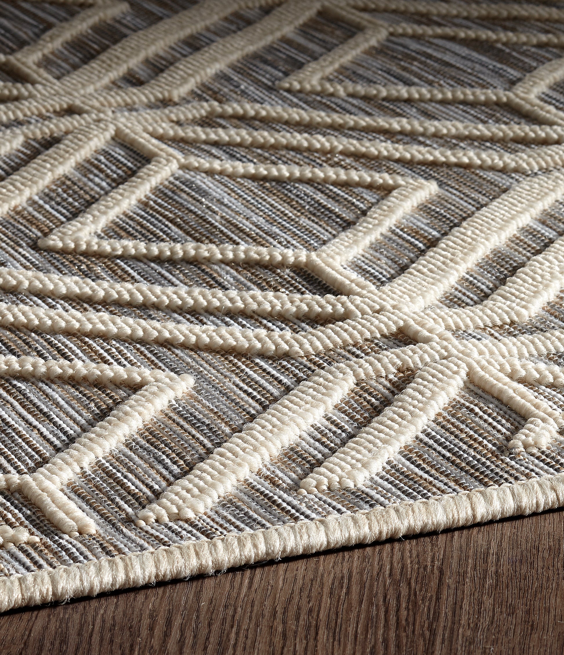 Easy Rugs Westwood Trellis Geometric Natural Ivory Indoor Outdoor Rug