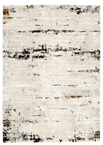 Panache Abstract Modern Cream Gold Anthracite Rug