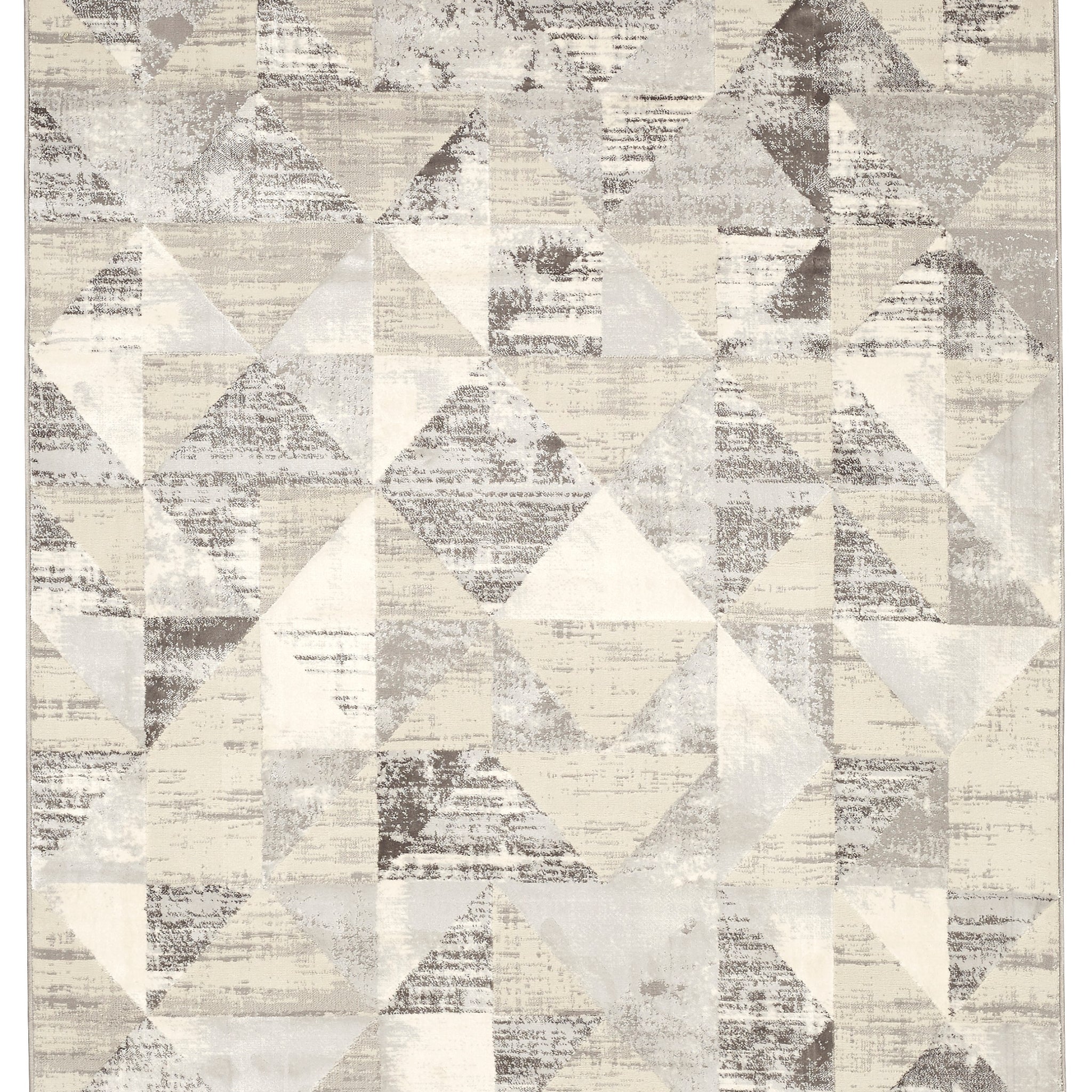 Easy Rugs Geometric Modern Contemporary Grey Cream Rug