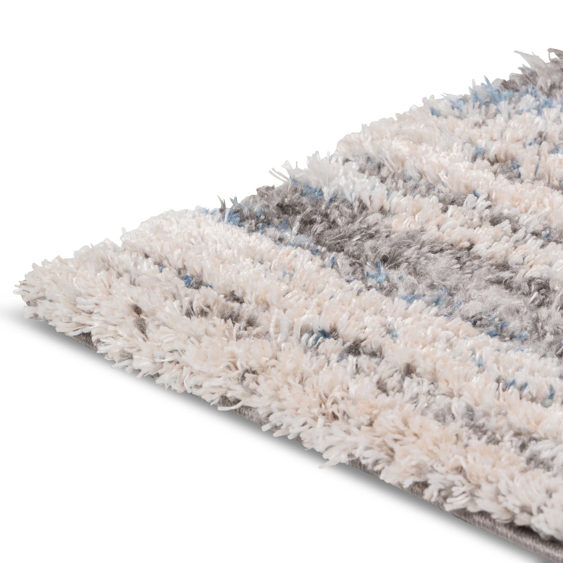 Premium Shag Indoor Ivory Grey Blue Area Rug