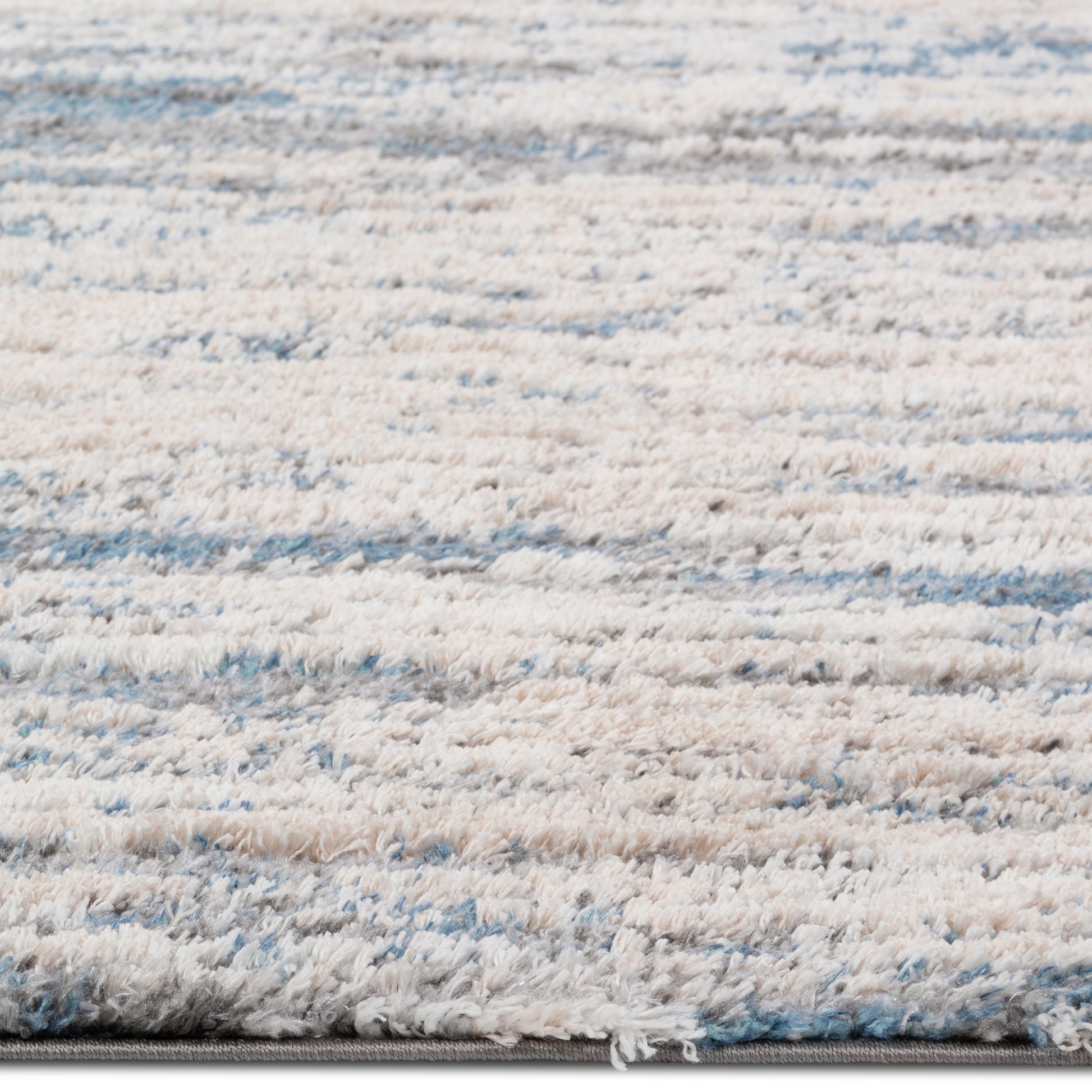 Premium Shag Indoor Ivory Grey Blue Area Rug