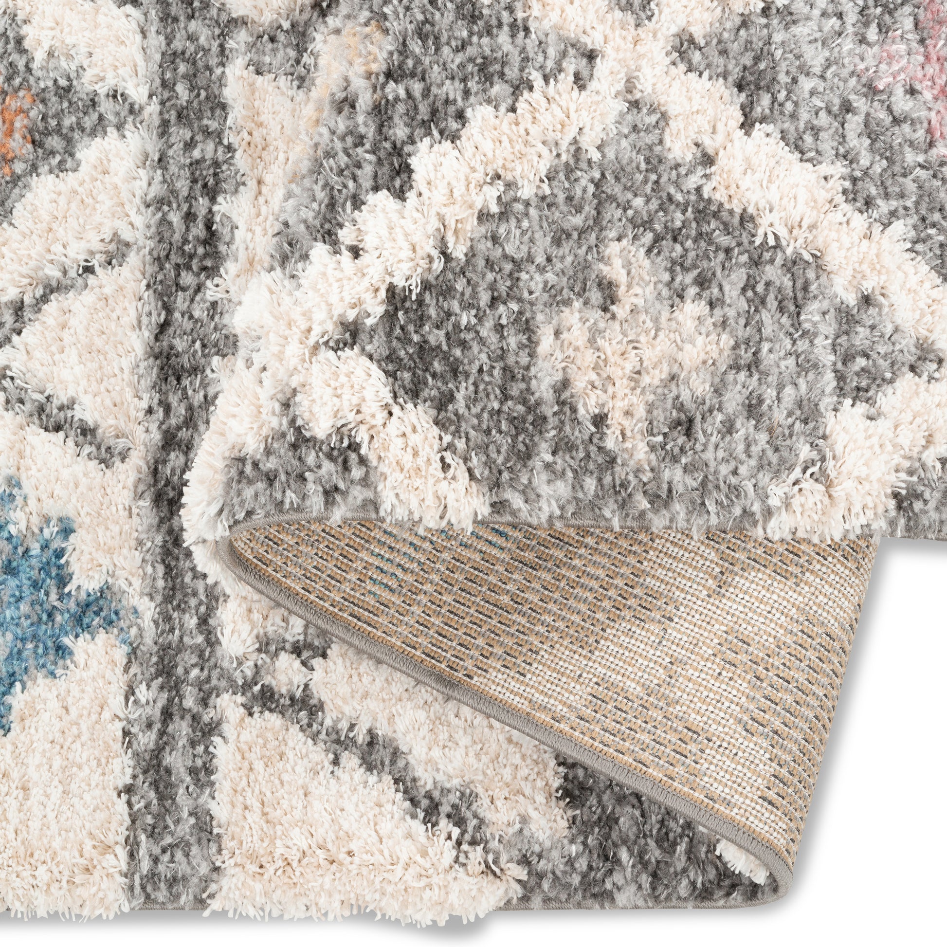 Premium Shag Indoor Ivory Grey Multi Area Rug