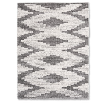 Premium Shag Indoor Grey Geometric Area Rug