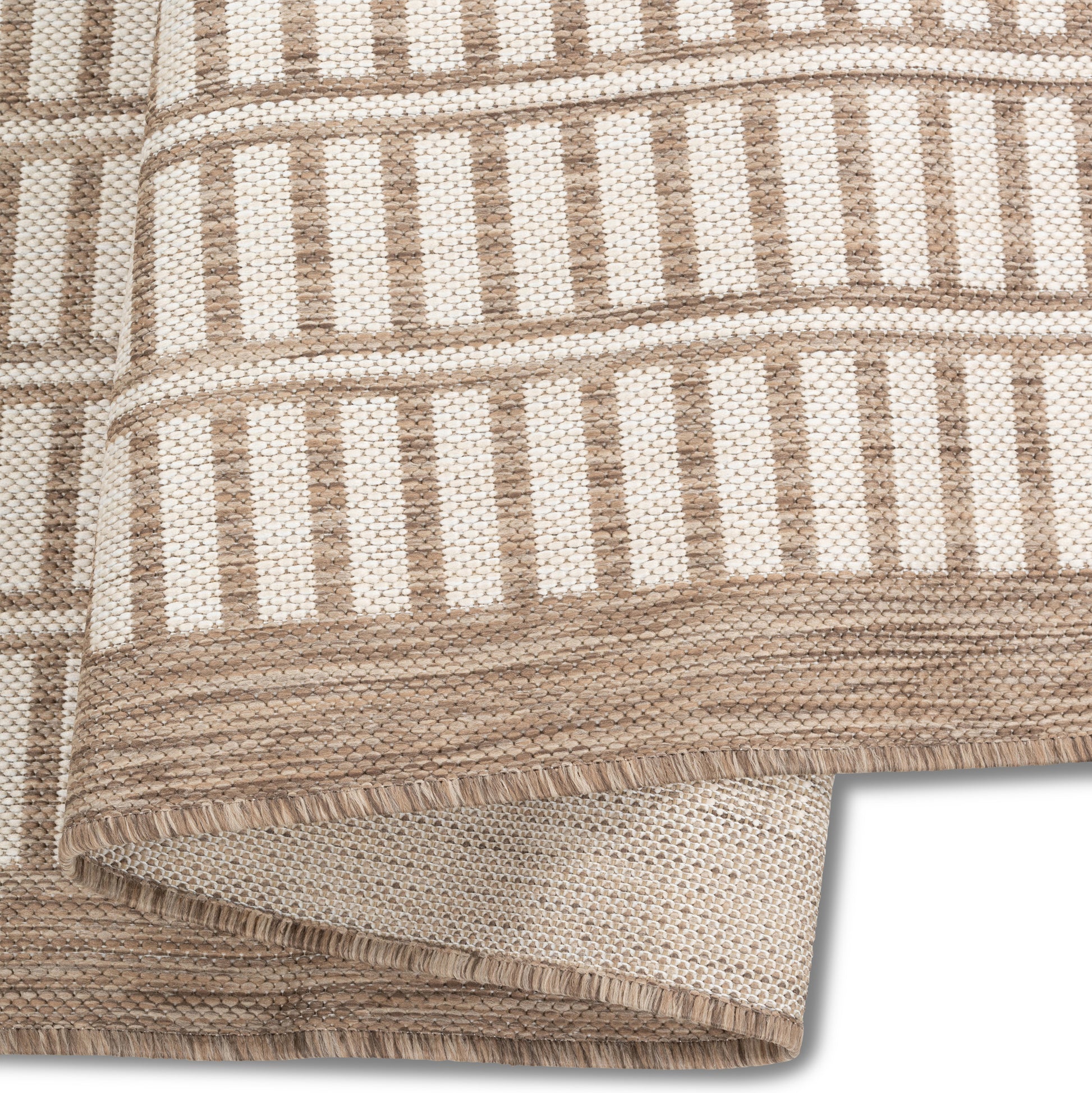 Easy Rugs Havana Modern Brown Weiss Geometric Patio Outdoor Rug