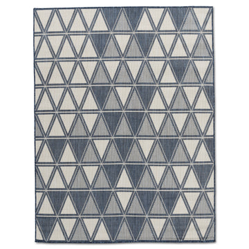 Havana Modern Navy Blue Weiss Diamond Patio Outdoor Rug