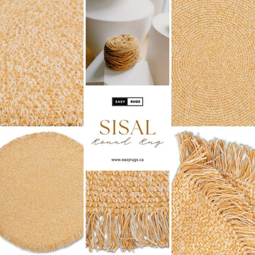 Easy Rugs Sisal 100% Hand Braided Round Jute Rug with Tassels