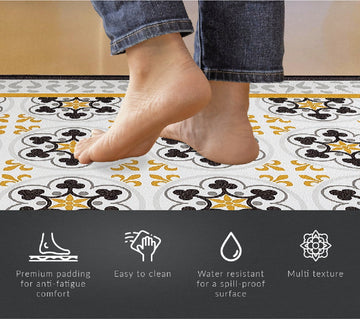 Eva Anti-Fatigue Waterproof Floral Comfort Kitchen Mat