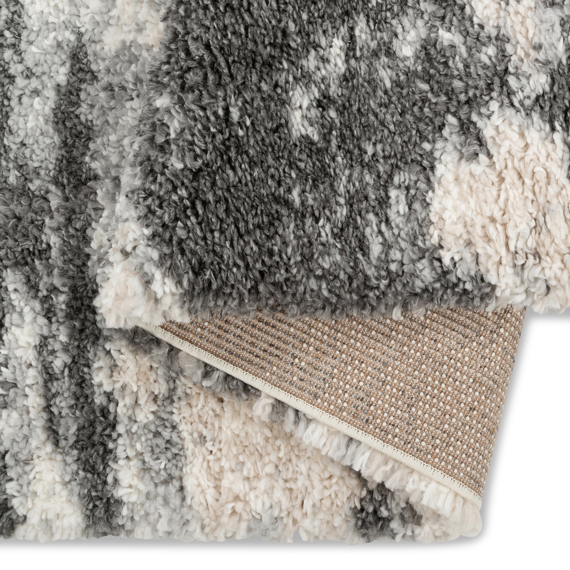 Easy Rugs Premium Shag Indoor Beige Grey Area Rug