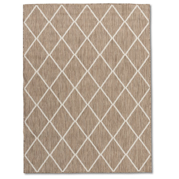 Giza Quick Dry Multi Textured Beige Reversible Patio Outdoor Rug