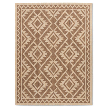 Havana Modern Moroccan Brown Beige Patio Outdoor Rug