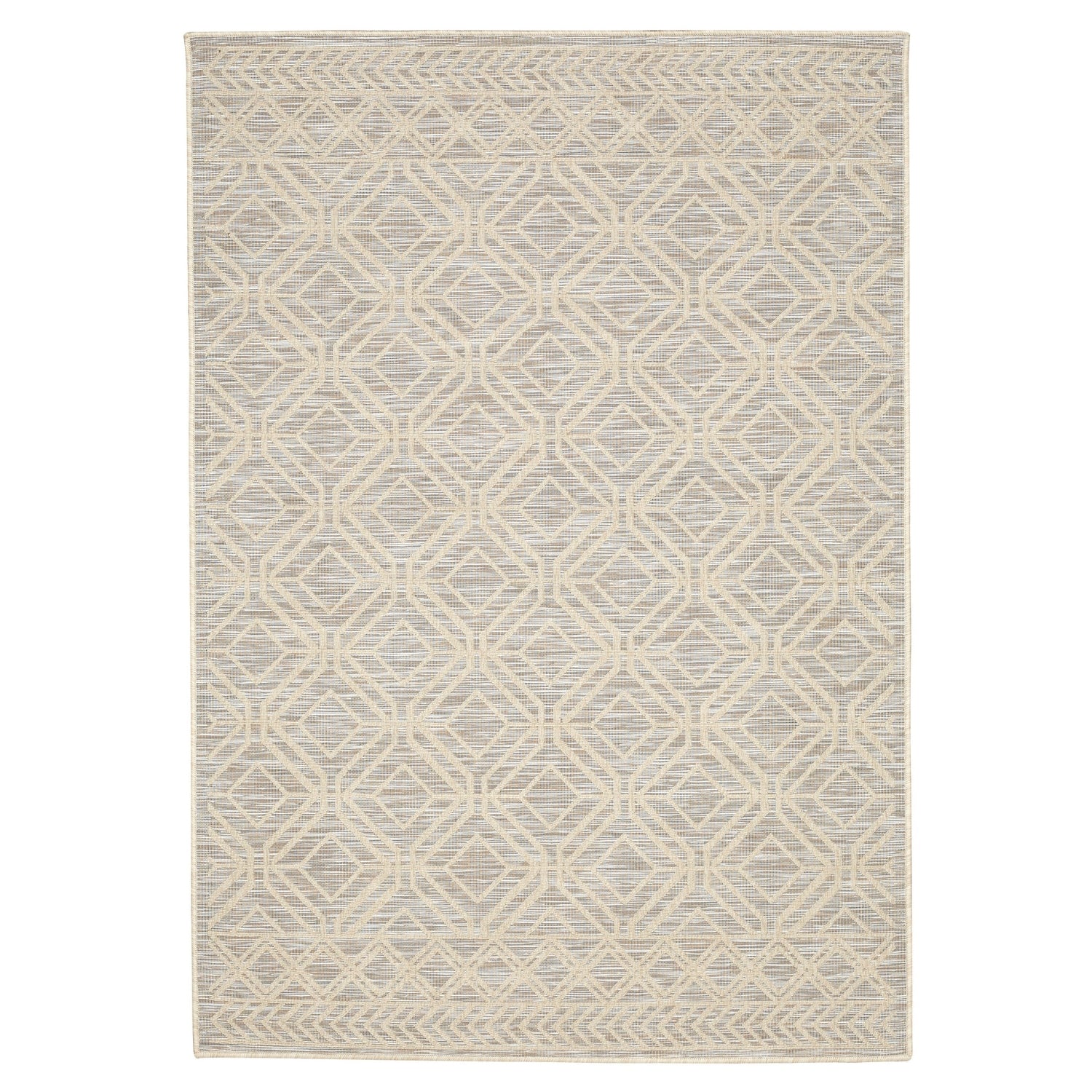 Easy Rugs Westwood Trellis Geometric Natural Ivory Indoor Outdoor Rug