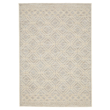 Mildred Modern Geometric Trellis Ivory Beige Indoor-Outdoor Rug