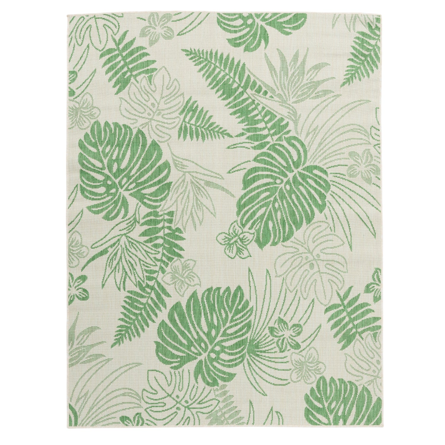 Easy Rugs Havana Tropical Leaves Green Patio Outdoor Rug