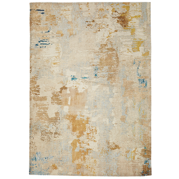 Juna Machine Washable Distressed Abstract Gold Beige Rug