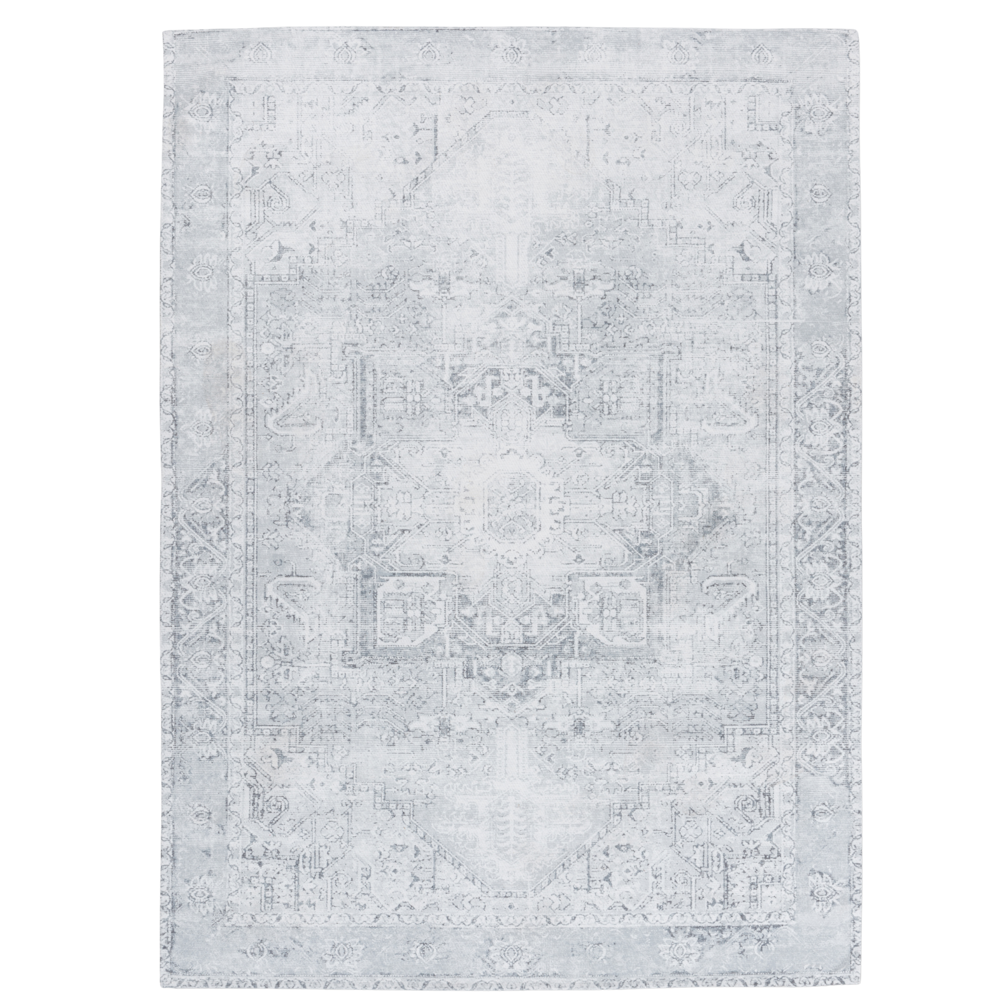 Juna Machine Washable Distressed Grey Indoor Area Rug